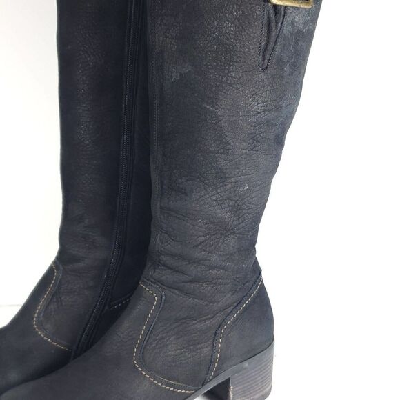 Paul Green Women’s Kendra US8 UK5,5 Knee High Buckle Leather Black Riding Boots - Picture 2 of 12